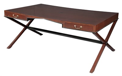Lot 488 - Contemporary Inlaid Mahogany Writing Table...