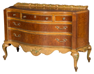 Lot 119 - Rococo Style Maple and Part-Painted Serpentine...