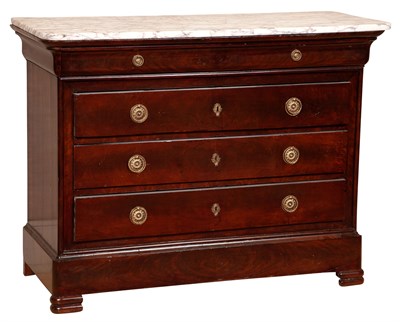 Lot 133 - Louis Philippe Mahogany Commode With marble...