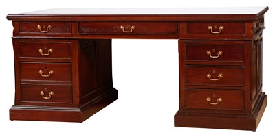 Lot 190 - George III Style Mahogany Pedestal Desk Height...