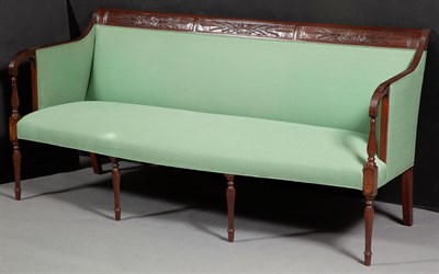 Lot 421 - Federal Style Mahogany Inlay Striped Green...