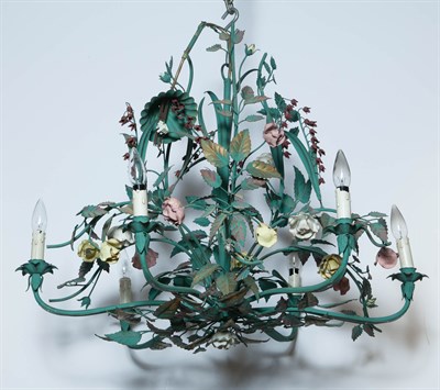 Lot 343 - Venetian Style Tôle Peinte Floral-Decorated...