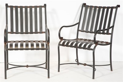 Lot 97 - Set of Six Brown Jordan Wrought-Iron Garden...