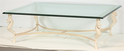 Lot 269 - Painted Iron and Glass Low Table Height 16...