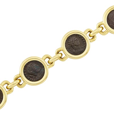 Lot 275 - Gold and Bronze Coin Bracelet