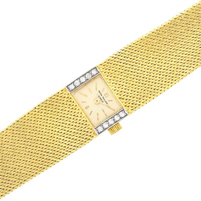 Lot 343 - Patek Philippe, Gold and Diamond Mesh Wristwatch, Ref. 3319/1