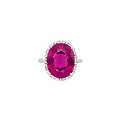 Lot 166 - White Gold, Rubellite and Diamond Ring