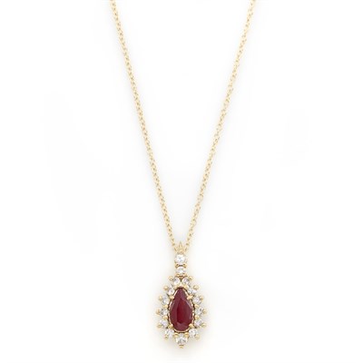 Lot 1913 - Gold, Ruby and Diamond Pendant-Necklace, Thomas Cooper