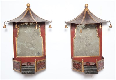 Lot 112 - Pair of Regency Style Tôle Peinte Wall...