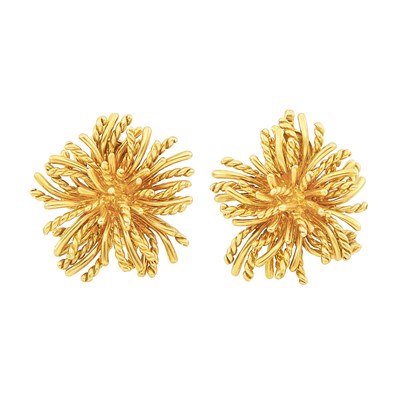 Lot 288 - Pair of Gold Earclips, Tiffany & Co.