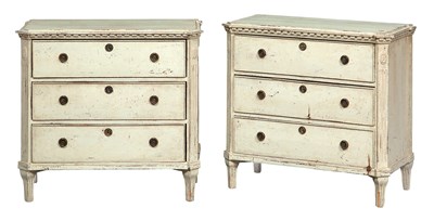 Lot 358 - Pair of Swedish Painted Commodes Each...