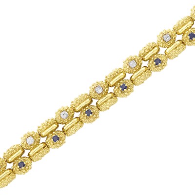 Lot 591 - Gold, Diamond and Sapphire Bracelet, Tiffany & Co.