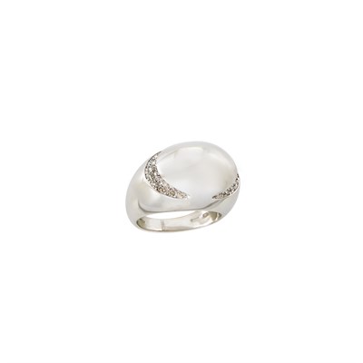 Lot 172 - White Gold and Diamond Dome Ring, Bulgari