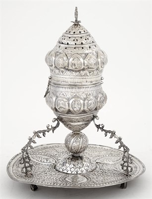 Lot 280 - Ottoman Silver Incense Burner Height...