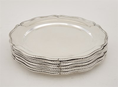 Lot 309 - Set of Ten Egyptian Silver Dinner Plates...