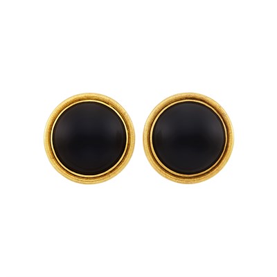 Lot 244 - Pair of Gold and Black Onyx Earrings, Buccellati