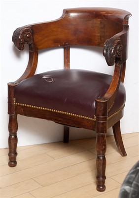 Lot 111 - Empire Style Mahogany Armchair Height 32 1/2...