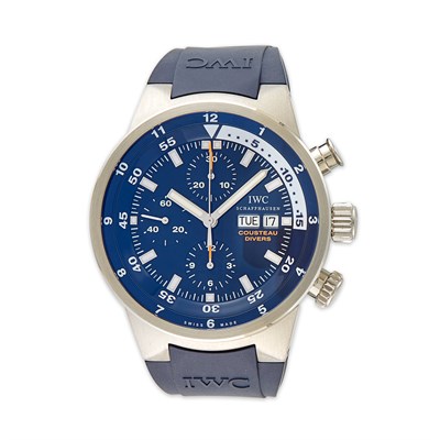 Lot 1785 - Stainless Steel and Wood Cousteau Divers 'Tribute to Calypso' Chronograph Wristwatch, International Watch Co.