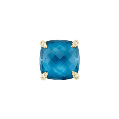 Lot 584 - Gold, Blue Topaz and Diamond Ring, David Yurman
