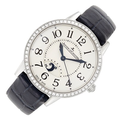 Lot 173 - Jaeger LeCoultre, Stainless Steel and Diamond 'Master Control 1000 Hours' Moonphase Wristwatch, Ref. 344.8.37S