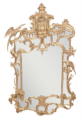 Lot 366 - George II Style Giltwood Mirror Height 6 feet...