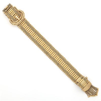 Lot 1305 - Gold Buckle Fringe Bracelet-Watch