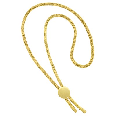Lot 284 - Long High Karat Gold Lariat Necklace, by Luna Felix
