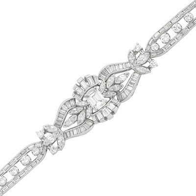 Lot 428 - Platinum and Diamond Bracelet