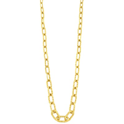 Lot 610 - High Karat Hammered Gold Link Necklace, Jean Mahie
