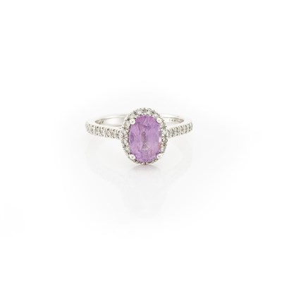 Lot 2031 - White Gold, Pink Sapphire and Diamond Ring