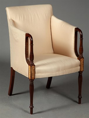 Lot 294 - Federal Style Inlaid Mahogany Bergère Height...