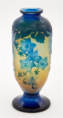 Lot 463 - Gallé Acid-Etched Floral Decorated Cameo Glass...