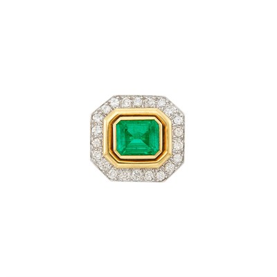 Lot 255 - Gold, Platinum, Emerald and Diamond Ring, David Webb
