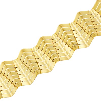 Lot 362 - Wide Gold Bracelet