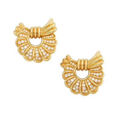 Lot 304 - Pair of Gold and Diamond Brooches, Attributed to Van Cleef & Arpels
