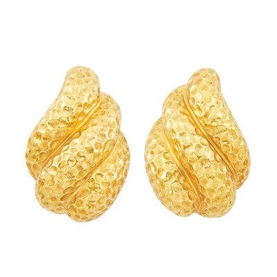 Lot 420 - Pair of Gold Earclips