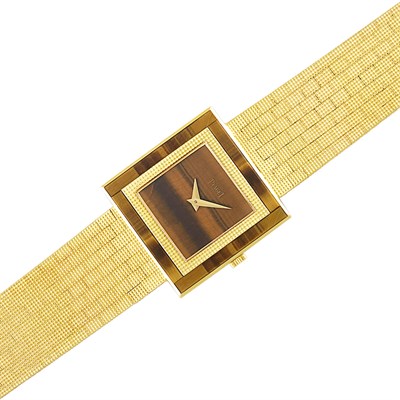 Lot 286 - Gold and Tiger's Eye Wristwatch, Piaget