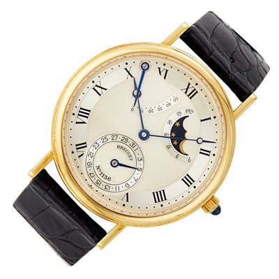 Lot 89 - Breguet, Gentleman's Gold Moonphase Wristwatch, Ref. 3137
