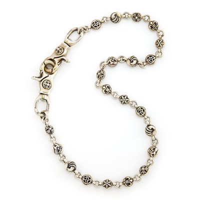 Lot 1404 - Sterling Silver Wallet Key Chain, Chrome Hearts