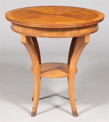 Lot 314 - Biedermeier Style Birch and Marquetry Circular...