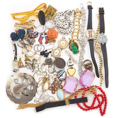 Lot 2139 - Group of Silver and Costume Jewelry and Watches