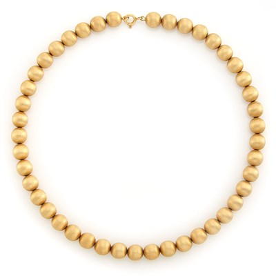 Lot 1121 - Gold Bead Necklace