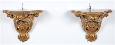 Lot 144 - Pair of Giltwood and Faux Marble Painted Wall...