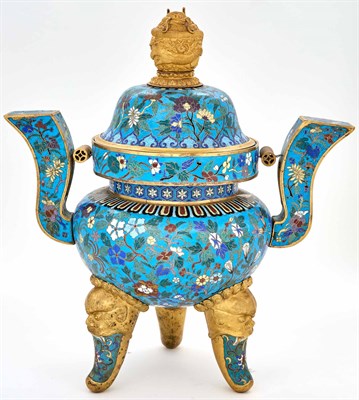 Lot 214 - Chinese Gilt-Metal and Cloisonné Enamel...