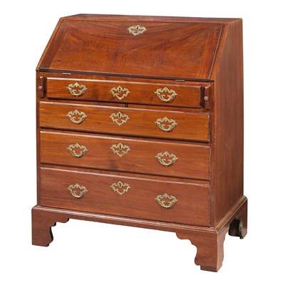 Lot 442 - George III Mahogany Slant-Front Desk (Bureau)...