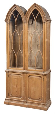 Lot 284 - George III Style Pine Bookcase Cabinet Height...