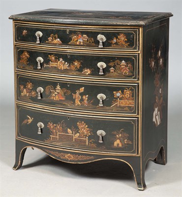 Lot 132 - George III Style Black-Japanned and...