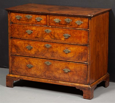 Lot 397 - George II Inlaid Burr Walnut Chest of Drawers...