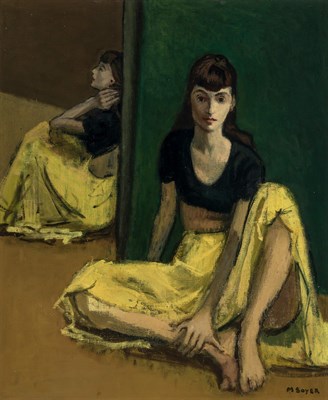 Lot 63 - Moses Soyer American, 1899-1974 Dancers at...