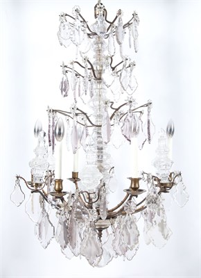 Lot 357 - Louis XV Style Gilt-Metal and Glass Six-Light...